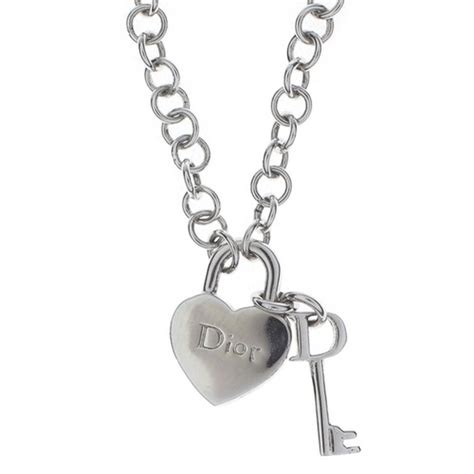 dior heart necklace silver